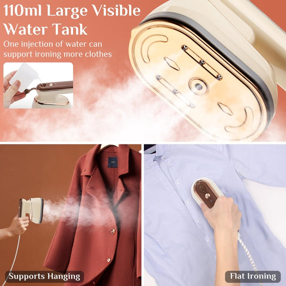 2-in-1 800W Handheld Household Wet and Dry Steam Iron Steam Hanging Iron, Spec: EU Plug(Yellow)