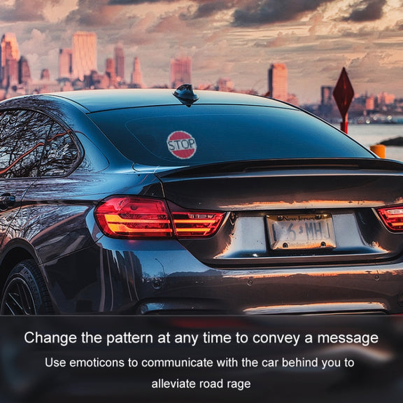 HI.GROOM Car LED Customized Pixel Emoticon Lights Bluetooth Remote Control Interactive AI Screen, Style: No Remote Control