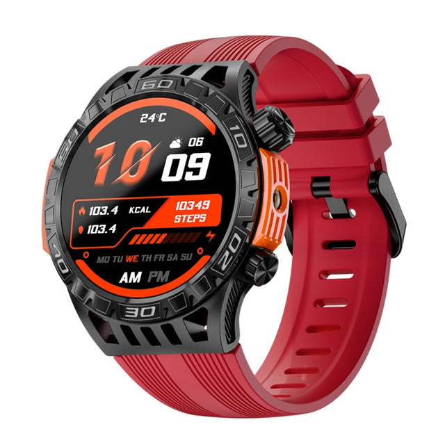 LOKMAT ZEUS6 PRO 1.46-Inch IP68 Water-resistant SOS Flashlight Bluetooth Smart Watch(Brick Red)