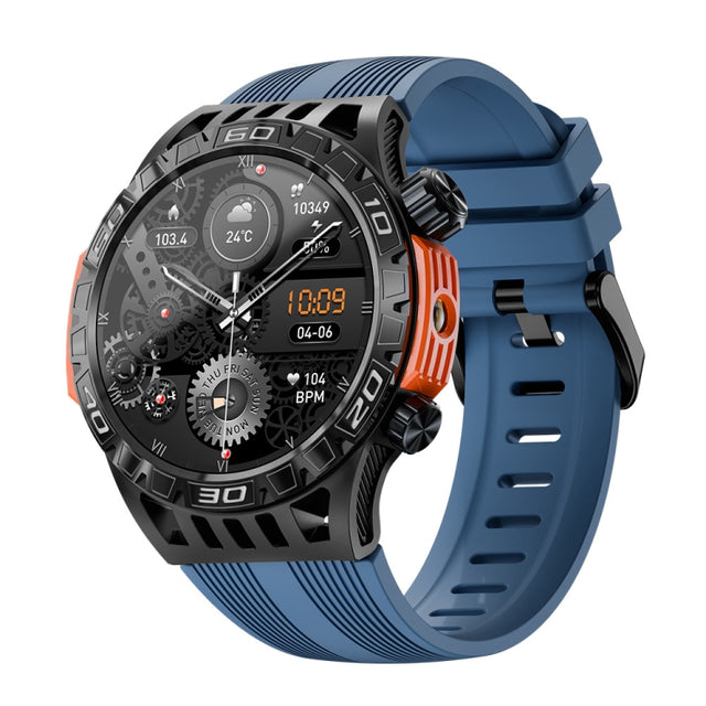 LOKMAT ZEUS6 PRO 1.46-Inch IP68 Water-resistant SOS Flashlight Bluetooth Smart Watch(Blue)