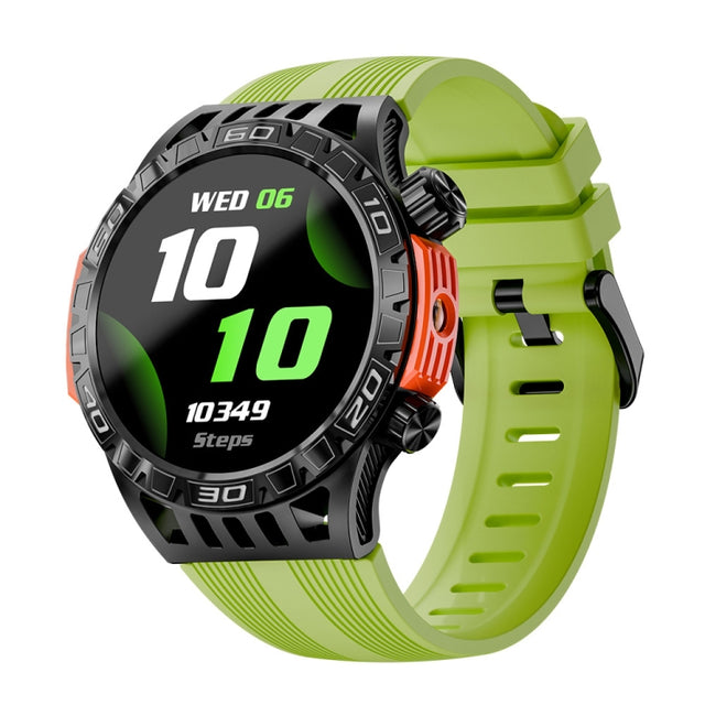 LOKMAT ZEUS6 PRO 1.46-Inch IP68 Water-resistant SOS Flashlight Bluetooth Smart Watch(Yellow Green)
