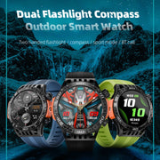 LOKMAT ZEUS6 PRO 1.46-Inch IP68 Water-resistant SOS Flashlight Bluetooth Smart Watch(Blue)