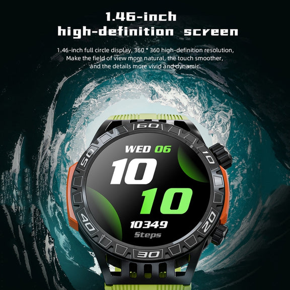 LOKMAT ZEUS6 PRO 1.46-Inch IP68 Water-resistant SOS Flashlight Bluetooth Smart Watch(Blue)