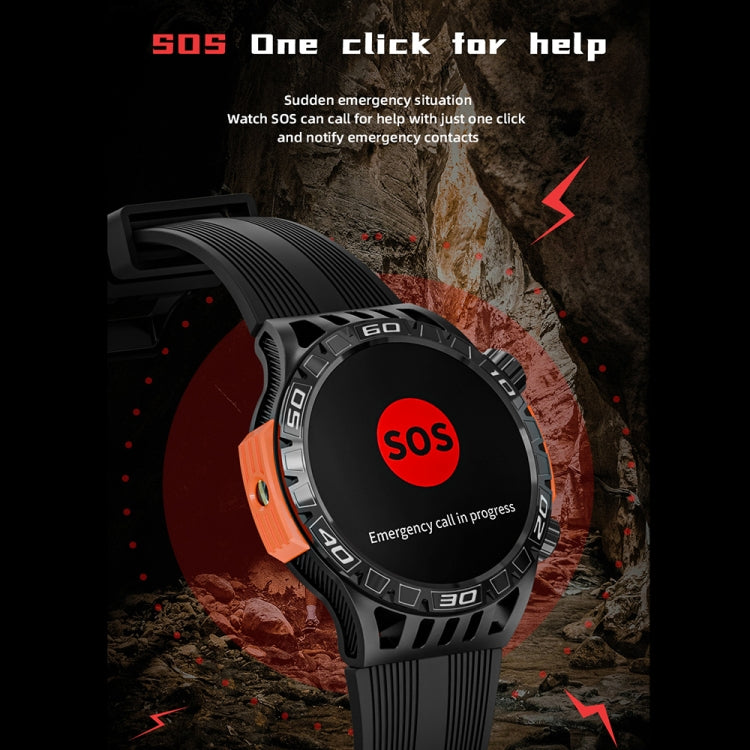 LOKMAT ZEUS6 PRO 1.46-Inch IP68 Water-resistant SOS Flashlight Bluetooth Smart Watch(Brick Red)
