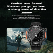 LOKMAT ZEUS6 PRO 1.46-Inch IP68 Water-resistant SOS Flashlight Bluetooth Smart Watch(Yellow Green)