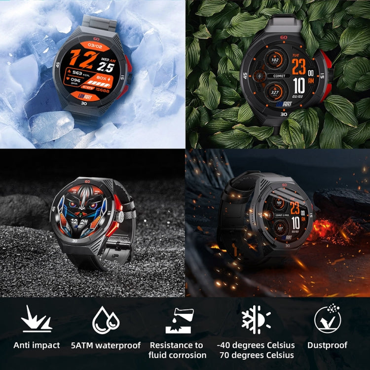 LOKMAT COMET2 PRO 1.46-Inch 5ATM Water-resistant Bluetooth Call Smart Watch, Color: Brown Leather