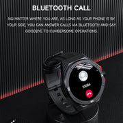 LOKMAT COMET2 PRO 1.46-Inch 5ATM Water-resistant Bluetooth Call Smart Watch, Color: Black Leather