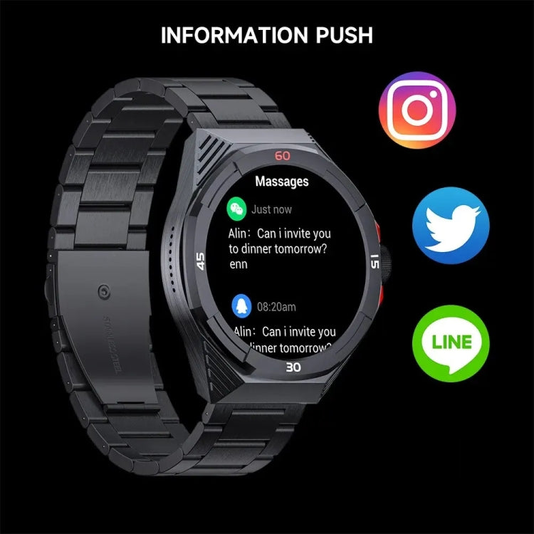 LOKMAT COMET2 PRO 1.46-Inch 5ATM Water-resistant Bluetooth Call Smart Watch, Color: Brown Leather