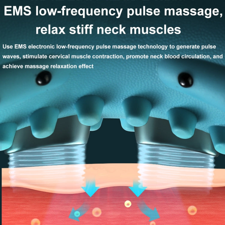 JJ-001 EMS Hot Compress Pulse Multifunctional Shoulder and Neck Massager(Blue) - free shipping - PMC TechLife - Order now!