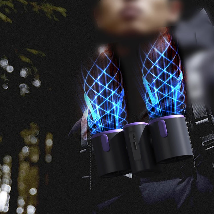 HX-157 Double-head Digital Display Waist-mounted Fan with Emergency Lighting Function(White) - Electric Fans by PMC TechLife | Online Shopping South Africa | PMC TechLife | Buy Now Pay Later Mobicred