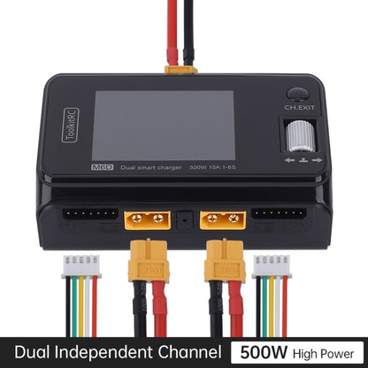 ToolkitRC M6D 500W Toy Airplane Dual Channel Li-Po Battery Balance Charger(Black) - free shipping - PMC Jewellery - Order now!