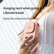 HX-150A Outdoor Digital Display Silent USB Charging Bladeless Waist Hanging Neck Fan(Pink)