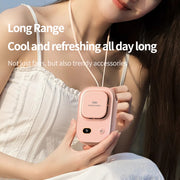 HX-150A Outdoor Digital Display Silent USB Charging Bladeless Waist Hanging Neck Fan(Pink)