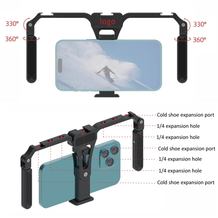 Universal Mobile Phone Gimbal Handle Stabilizer Aluminum Alloy Folding Rabbit Cage - Stand by PMC TechLife | Online Shopping South Africa | PMC TechLife | Buy Now Pay Later Mobicred