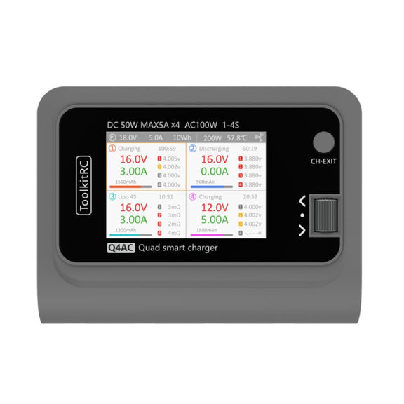 ToolkitRC Q4AC Four-Channel Airplanes And Drones Model Li-Po Battery Balance Charger(EU Plug)