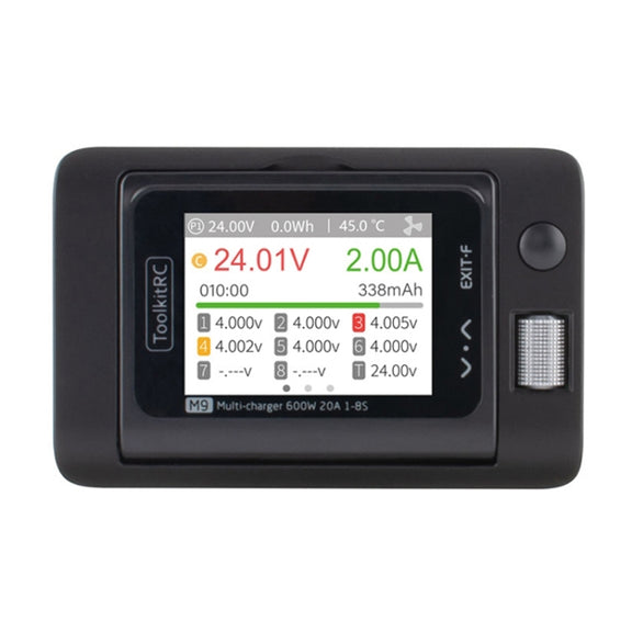 ToolkitRC M9 600W Airplane Li-Po Battery Balance Charger With Voice Function(Black)
