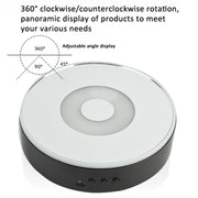 15cm Spinning Display Stand with Gradient Color Lights for Glass Art(White)