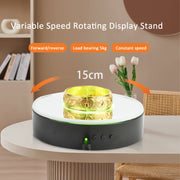15cm Spinning Display Stand with Gradient Color Lights for Glass Art(White)