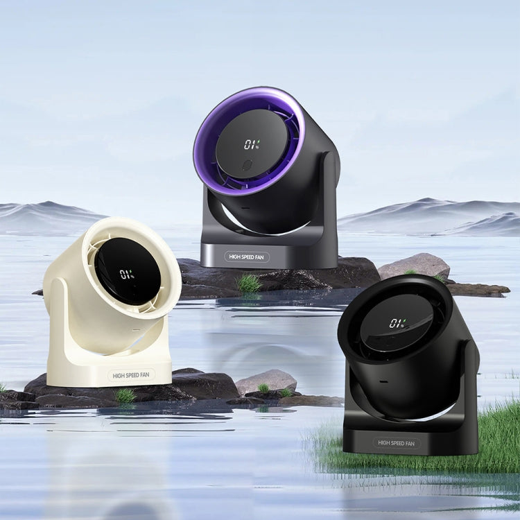 HX-F315 100-speed USB Charging Digital Display Wall-mounted Desktop Turbine Fan(Black) - Electric Fans by PMC TechLife | Online Shopping South Africa | PMC TechLife | Buy Now Pay Later Mobicred