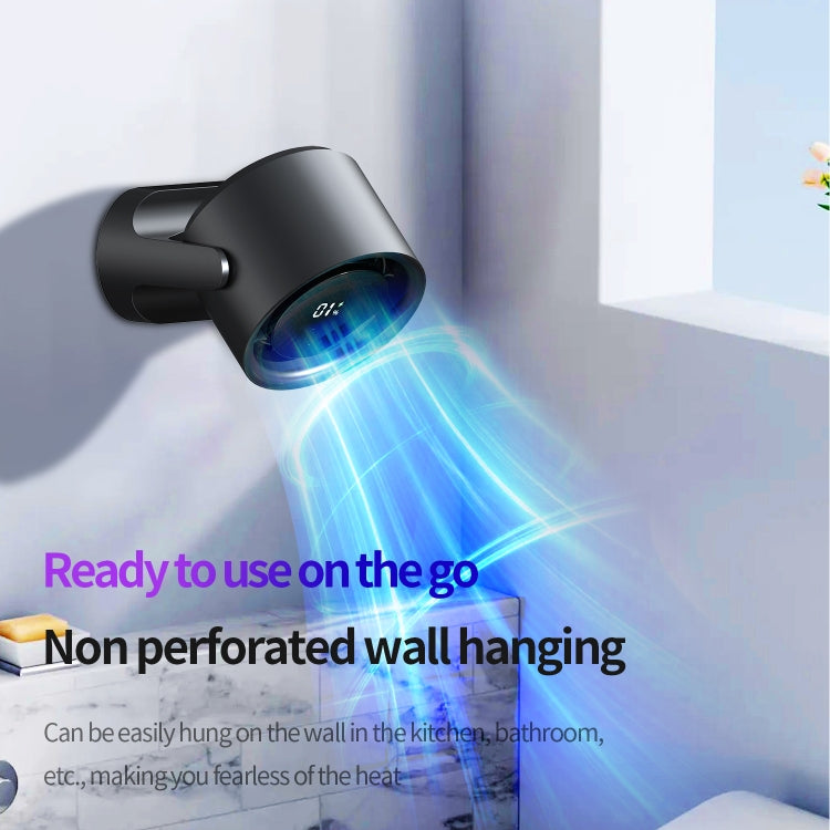 HX-F315 100-speed USB Charging Digital Display Wall-mounted Desktop Turbine Fan(Gray) - Electric Fans by PMC TechLife | Online Shopping South Africa | PMC TechLife | Buy Now Pay Later Mobicred