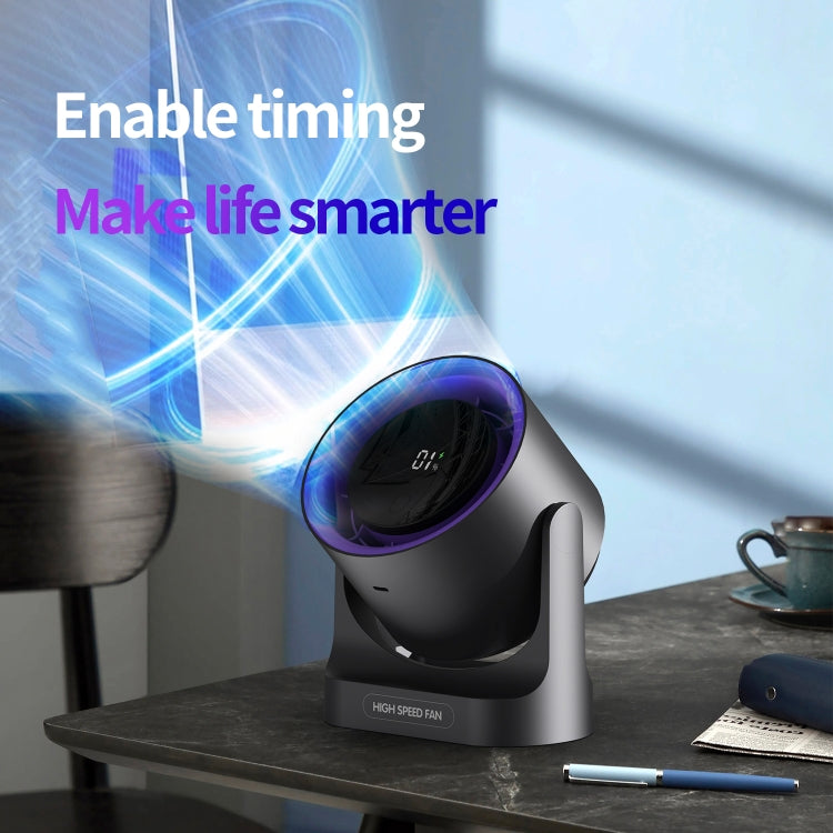 HX-F315 100-speed USB Charging Digital Display Wall-mounted Desktop Turbine Fan(White) - Electric Fans by PMC TechLife | Online Shopping South Africa | PMC TechLife | Buy Now Pay Later Mobicred