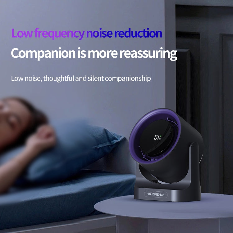 HX-F315 100-speed USB Charging Digital Display Wall-mounted Desktop Turbine Fan(Gray) - Electric Fans by PMC TechLife | Online Shopping South Africa | PMC TechLife | Buy Now Pay Later Mobicred