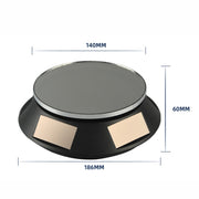 14cm  Solar Energy Spinning Display Stand with LED Light for Jewelry Crystal Product Display, Style: Black Transparent