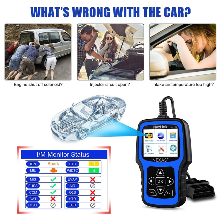 Nexas NL101 Universal OBD2 Scanner Diagnostic Tool & Battery Tester With OBDII - free shipping - PMC Jewellery - Order now!