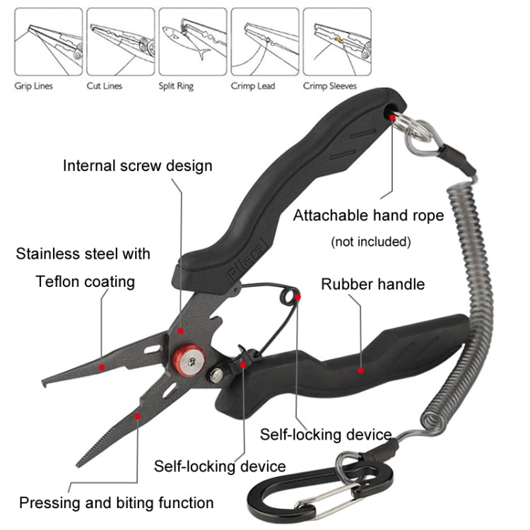 Teflon Stainless Steel Multifunctional Fishing Pliers Anti-slip Cutting Line Open Ring Fishing Tools(Red Nail) - Fish Gripper & Pliers by PMC Jewellery | Online Shopping South Africa | PMC Jewellery | Buy Now Pay Later Mobicred