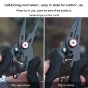Teflon Stainless Steel Multifunctional Fishing Pliers Anti-slip Cutting Line Open Ring Fishing Tools(Blue Nail)