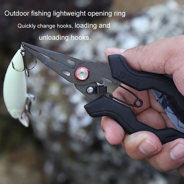 Teflon Stainless Steel Multifunctional Fishing Pliers Anti-slip Cutting Line Open Ring Fishing Tools(Blue Nail)