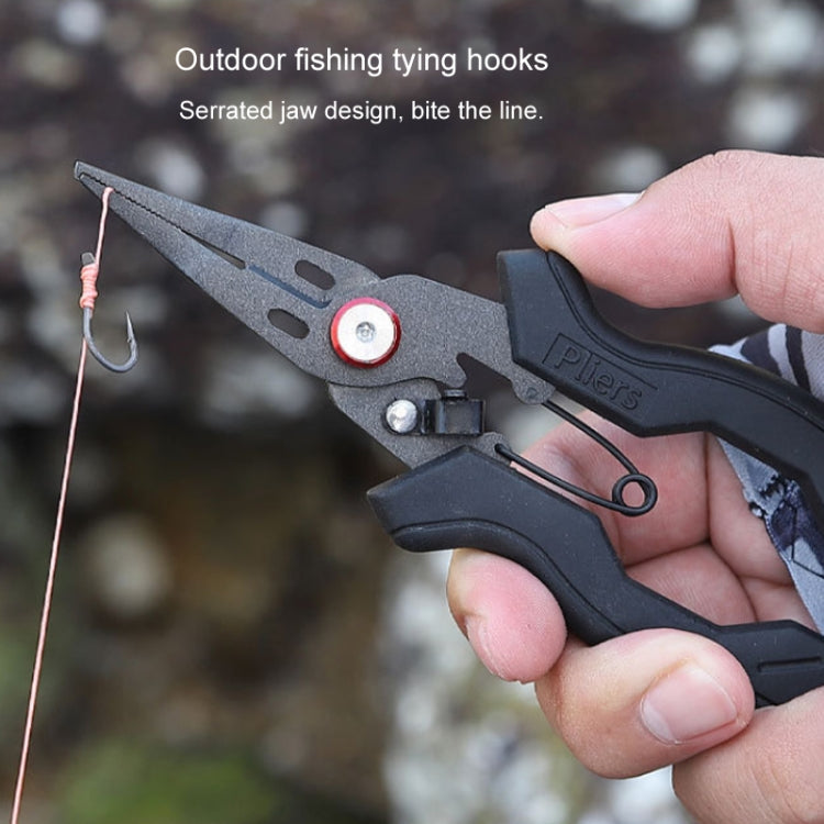 Teflon Stainless Steel Multifunctional Fishing Pliers Anti-slip Cutting Line Open Ring Fishing Tools(Red Nail)