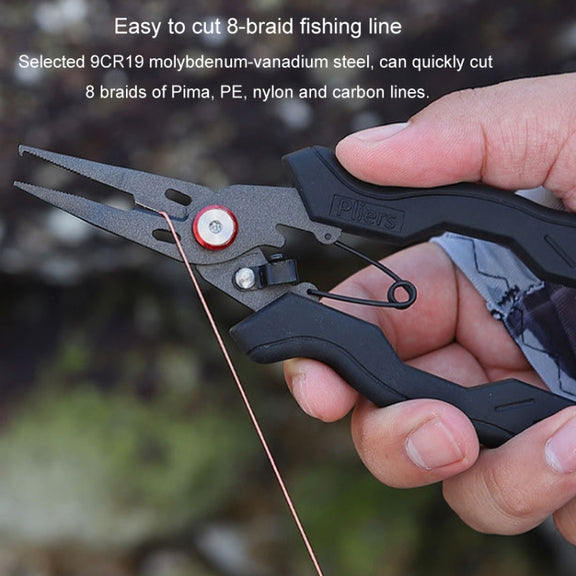 Teflon Stainless Steel Multifunctional Fishing Pliers Anti-slip Cutting Line Open Ring Fishing Tools(Blue Nail)