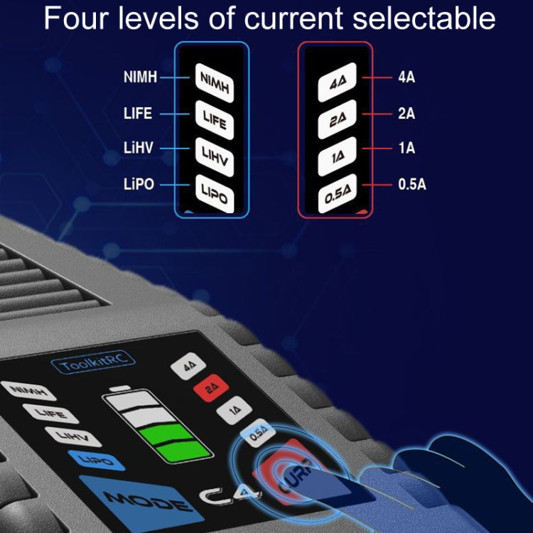 ToolkitRC C4 50W Drones Simple Li-Po Battery Balance Charger(EU Plug)