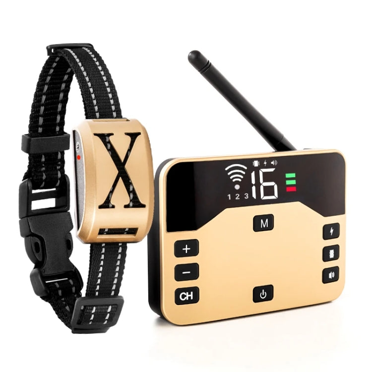 1 Drag 1 Pet Electronic Fence Wireless Stop Barker Outdoor Dog Collar Remote Control Dog Trainer(Gold) - Training Aids by PMC TechLife | Online Shopping South Africa | PMC TechLife | Buy Now Pay Later Mobicred