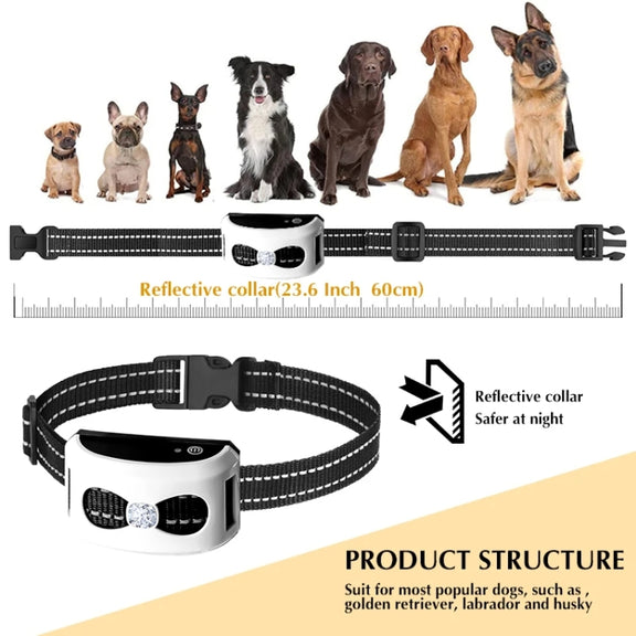 1 Drag 3 Pet Electronic Fence Wireless Stop Barker Outdoor Dog Collar Remote Control Dog Trainer(White)
