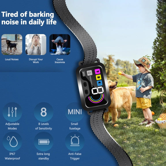 Color Screen Stop Bark Dog Trainer Anti Barking Pet Supplies(White)