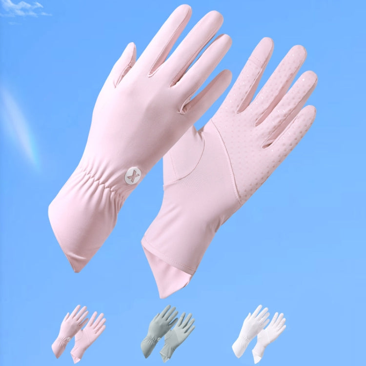 1pair Summer Thin Ice Silk Anti-Slip Sunscreen Sport Riding Finger Gloves, Size: One Size(White) - Safety Gloves by PMC TechLife | Online Shopping South Africa | PMC TechLife | Buy Now Pay Later Mobicred