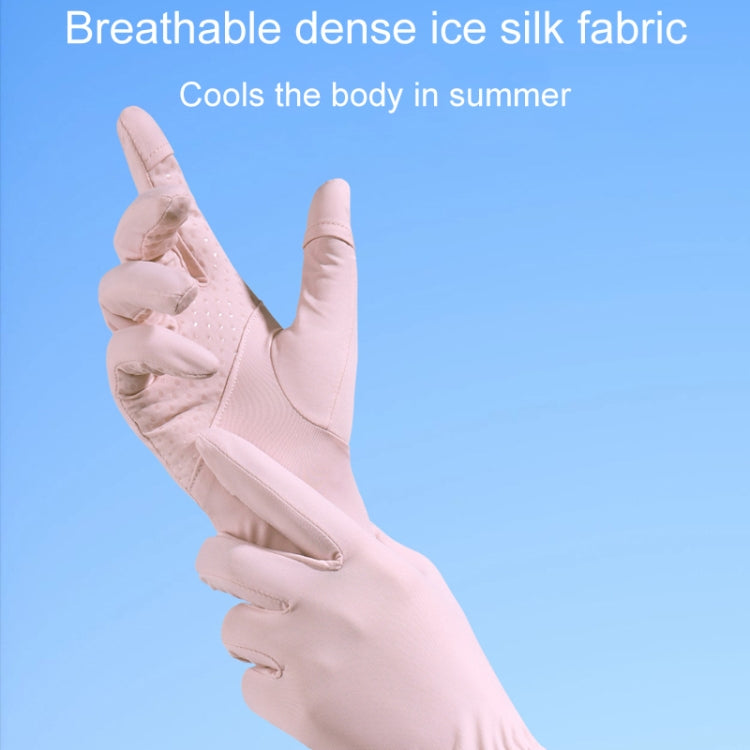 1pair Summer Thin Ice Silk Anti-Slip Sunscreen Sport Riding Finger Gloves, Size: One Size(Pink) - free shipping - PMC TechLife - Order now!