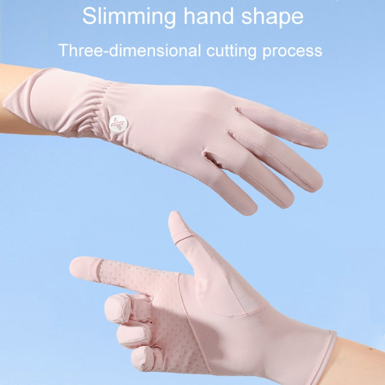 1pair Summer Thin Ice Silk Anti-Slip Sunscreen Sport Riding Finger Gloves, Size: One Size(White) - Safety Gloves by PMC TechLife | Online Shopping South Africa | PMC TechLife | Buy Now Pay Later Mobicred