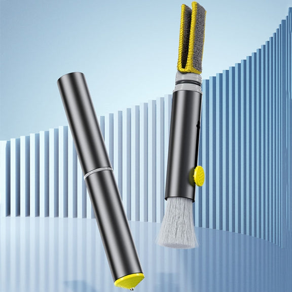3-In-1 Car Air Outlet Double-Head Cleaning Brush Multi-Functional Detail Brush With Hammer(Grey)