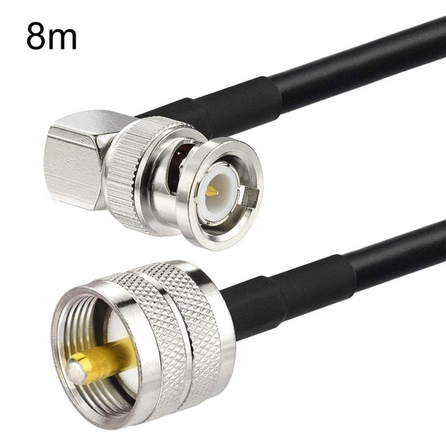 8m BNC Male Right Angle To UHF PL259 Male RG58 Coaxial Cable
