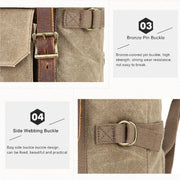 Vintage Camera Bag Water-resistant  Canvas Backpack with Laptop Compartment Tripod Holder(Khaki)
