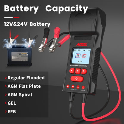 ANCEL 12V/24V Printer-Type Car Battery Tester Battery Power CCA Internal Resistance Life Detector(BST600) - free shipping - PMC Jewellery - Order now!