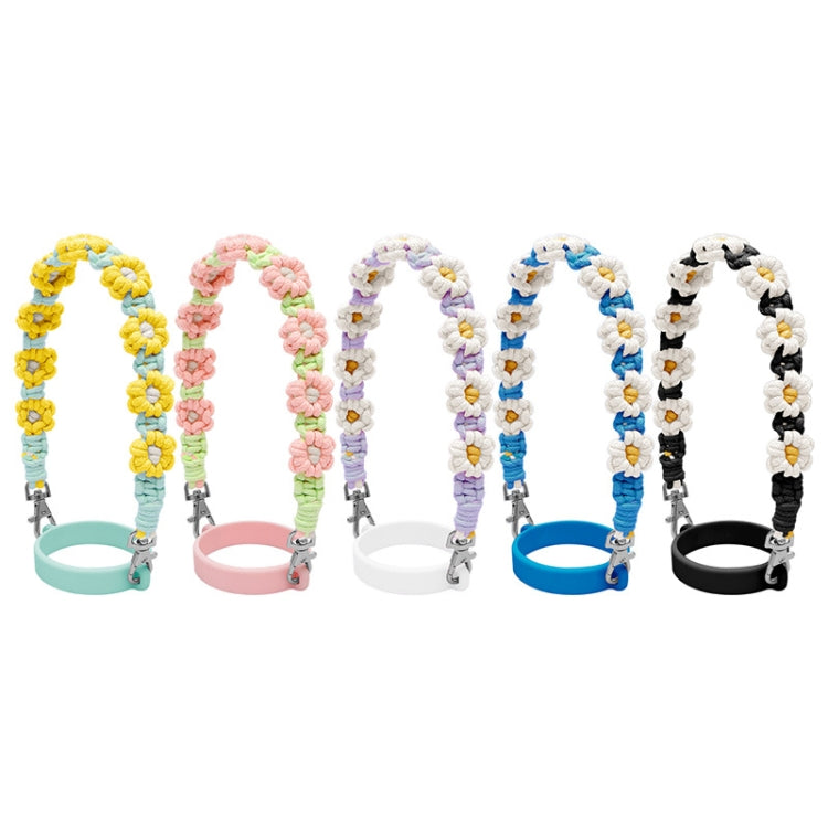 For 16-40oz Stanley Mug Lanyard Silicone Loop Boho Daisy Cute Flower Hand-Woven Mug Cover(Green) - Kettles by PMC TechLife | Online Shopping South Africa | PMC TechLife | Buy Now Pay Later Mobicred