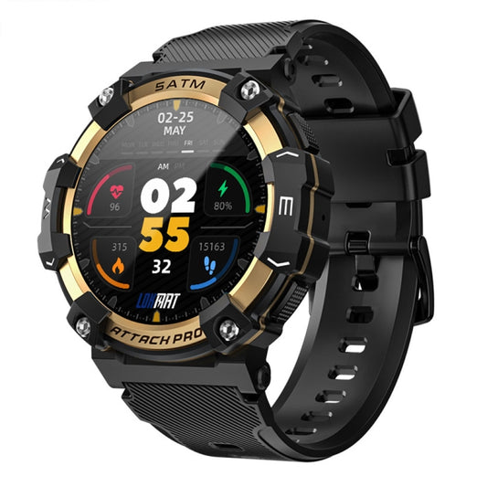 LOKMAT ATTACK 2 PRO 1.39-Inch 5ATM Waterproof Health Monitoring Bluetooth Smart Watch(Gold) - free shipping - PMC Jewellery - Order now!