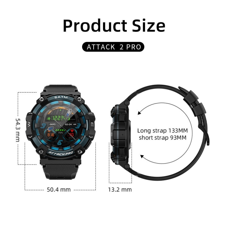 LOKMAT ATTACK 2 PRO 1.39-Inch 5ATM Waterproof Health Monitoring Bluetooth Smart Watch(Gray) - free shipping - PMC TechLife - Order now!