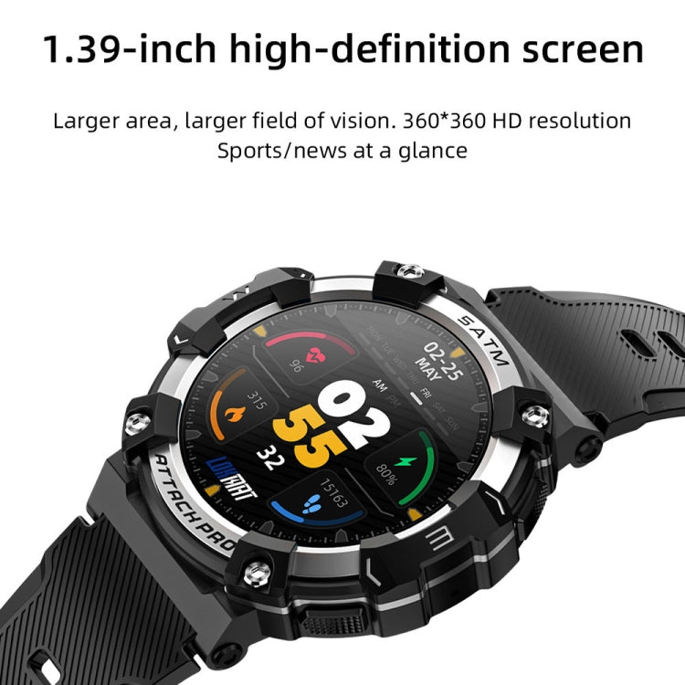 LOKMAT ATTACK 2 PRO 1.39-Inch 5ATM Water-resistant Wellness Tracking Bluetooth Smart Watch(Gold)