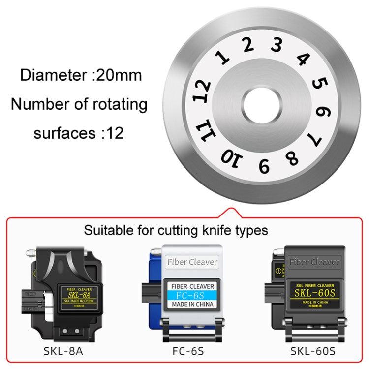 20mm 12 Rotating Surface Fiber Optic Cutting Knife Replacement Tungsten Steel Blade - Lan Cable and Tools by PMC Jewellery | Online Shopping South Africa | PMC Jewellery | Buy Now Pay Later Mobicred
