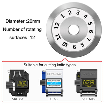 20mm 12 Rotating Surface Fiber Optic Cutting Knife Replacement Tungsten Steel Blade - Lan Cable and Tools by PMC Jewellery | Online Shopping South Africa | PMC Jewellery | Buy Now Pay Later Mobicred